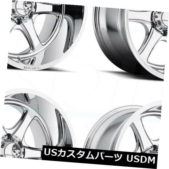 海外輸入ホイール 22x10 Hostile H105 Exile 5x5 / 5x127 -19 Chrome Wheels Rims Set（4） 22x10 Hostile H105 Exile 5x5/5x127 -19 Chrome Wheels Rims Set(4)