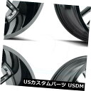 海外輸入ホイール 22x12敵対的なH115プレデター6x5.5 / 6x139.7 -44ブラックミルドホイールリムセット(4) 22x12 Hostile ...
