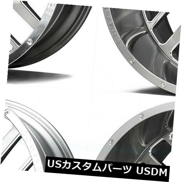 海外輸入ホイール 20x12 AX AX2.1 8x170 -44シルバーブラシミルドホイールリムセット（4） 20x12 AXE AX2.1 8x170 -44 Silver Brush Milled Wheels Rims Set(4)