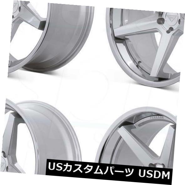 海外輸入ホイール 19x8.5 / 19x10.5 Ferrada FR3 5x112 25/25マシンシルバークロームリップホイールセット（4） 19x8.5/19x10.5 Ferrada FR3 5x112 25/25 Machine Silver Chrome Lip Wheels Set(4)