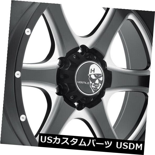 海外輸入ホイール 22x14敵対的なH105 Exile 6x5.5 / 6x139.7 -76ブラックミルドホイールリムセット（4） 22x14 Hostile H105 Exile 6x5.5/6x139.7 -76 Black Milled Wheels Rims Set(4)