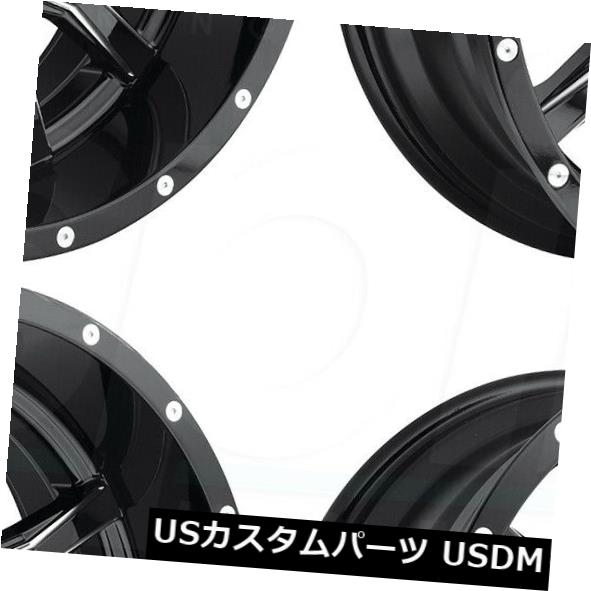 ͢ۥ 22x12ե塼ХD627 5x5.5 / 5x150 -43֥åߥɥۥॻåȡ4 22x12 Fuel Vandal D627 5x5.5/5x150 -43 Black Milled Wheels Rims Set(4)