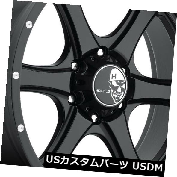 海外輸入ホイール 22x14敵対的なH105 Exile 6x5.5 / 6x139.7 -76フルブラックホイールリムセット（4） 22x14 Hostile H105 Exile 6x5.5/6x139.7 -76 Full Black Wheels Rims Set(4)