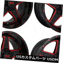 海外輸入ホイール 24x12 Xtreme Mudder XM315 6x135 / 6x5.5 -44グロスブラックレッドミルドホイールセット(4) 24x1...