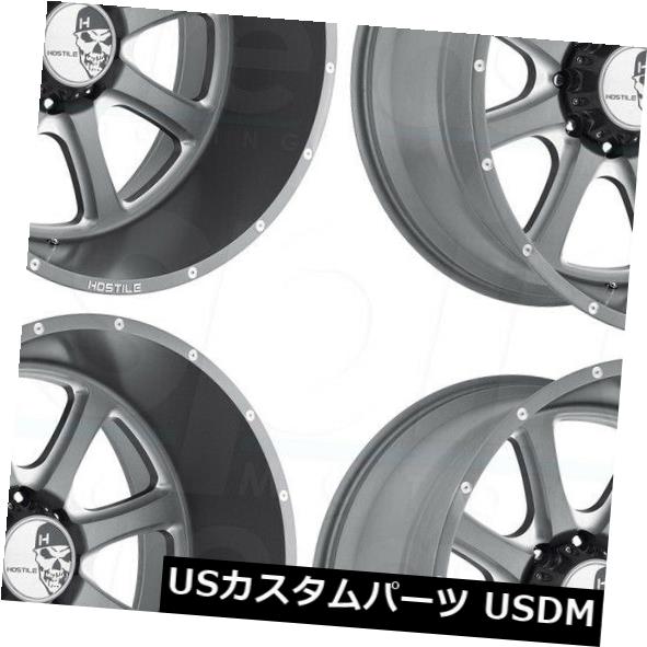 海外輸入ホイール 22x10 Hostile H105 Exile 8x6.5 / 8x165.1 -25 Gunmetal Wheels Rims Set（4） 22x10 Hostile H105 Exile 8x6.5/8x165.1 -25 Gunmetal Wheels Rims Set(4)
