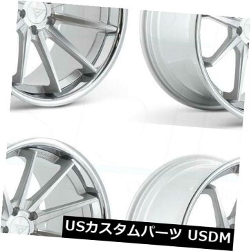 海外輸入ホイール 19x8.5 Ferrada FR4 5x114.3 15マシンシルバークロームリップホイールリムセット（4） 19x8.5 Ferrada FR4 5x114.3 15 Machine Silver Chrome Lip Wheels Rims Set(4)