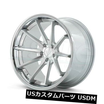 海外輸入ホイール 19x8.5 Ferrada FR4 5x114.3 15マシンシルバークロームリップホイールリムセット（4） 19x8.5 Ferrada FR4 5x114.3 15 Machine Silver Chrome Lip Wheels Rims Set(4)