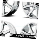 海外輸入ホイール 20x8.5 KMC KM651スライド5x114.3 / 5x4.5 / 5x4.75 38クロームホイールリムセット(4) 20x8.5 ...