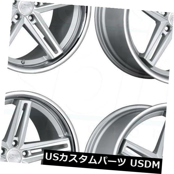 ͢ۥ 22x9 / 22x10.5 Concept One CS-55 5x120 35/35Сùۥॻåȡ4 22x9/22x10.5 Concept One CS-55 5x120 35/35 Silver Machined Wheel Rim set(4)
