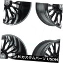 海外輸入ホイール 20x12敵対的なH114フューリー8x6.5 / 8x165.1 -44フルブラックホイールリムセット（4） 20x12 Hostile H114 Fury 8x6.5/8x165.1 -44 Full Black Wheels Rims Set(4)