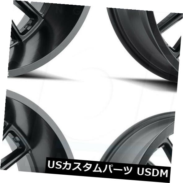 海外輸入ホイール 20x12敵対的なH115プレデター6x135 -44フルブラックホイールリムセット（4） 20x12 Hostile H115 Predator 6x135 -44 Full Black Wheels Rims Set(4)