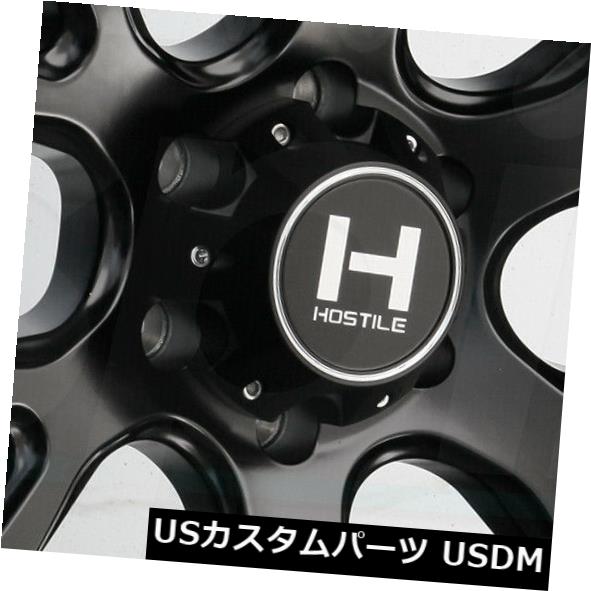 海外輸入ホイール 20x12敵対的H113レイジ8x180 -44フルブラックホイールリムセット（4） 20x12 Hostile H113 Rage 8x180 -44 Full Black Wheels Rims Set(4)