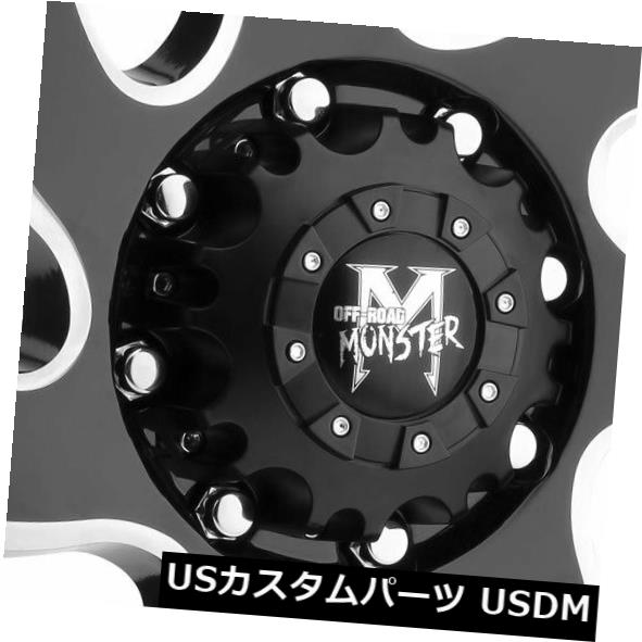 海外輸入ホイール 22x12オフロードモンスターM07 6x5.5 / 6x139.7 -44ブラックミルドホイールリムセット（4） 22x12 Off-Road Monster M07 6x5.5/6x139.7 -44 Black Milled Wheels Rims Set(4)
