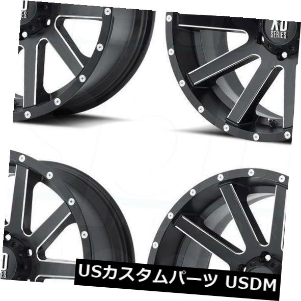 海外輸入ホイール 20x10 XD XD818 Heist 6x135 -24ブラックミルドスポークホイールリムセット（4） 20x..