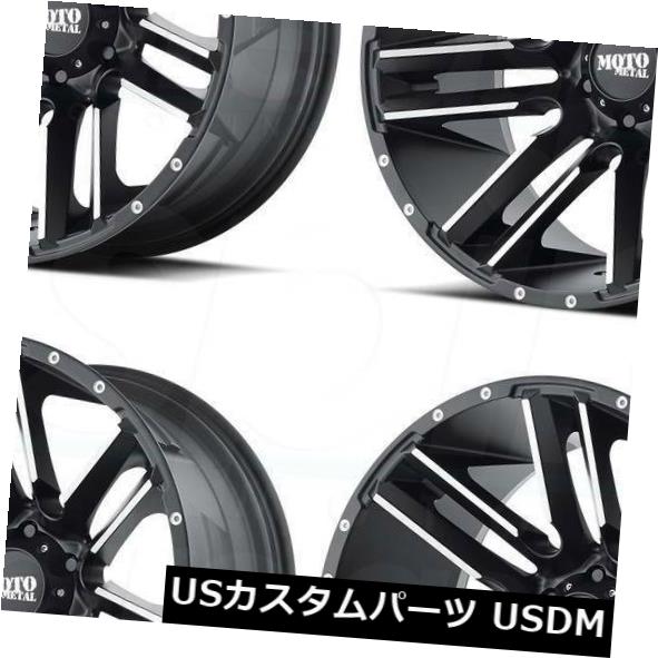 海外輸入ホイール 22x12モトメタルMO978カミソリ8x170 -44サテンブラックマシンホイールリムセット（4） 22x12 Moto Metal MO978 Razor 8x170 -44 Satin Black Machine Wheels Rims Set(4)