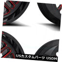 海外輸入ホイール 20x9 Fuel Ignite D663 6x135 1ブラックレッドホイールリムセット（4） 20x9 Fuel Ignite D663 6x135 1 Black Red Wheels Rims Set(4)