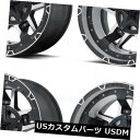 海外輸入ホイール 18x9 XD XD827 Rockstar 5x5 / 5x127 / 5x13 5 0ブラックマシンホイールリムセット(4) 18x9 XD XD827 Rockstar 5x5/5x127/5x135 0 Black Machine Wheels Rims Set(4)(2)