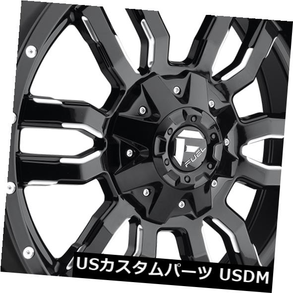 ͢ۥ 20x7 ET13 Fuel D595 Sledge 4x156֥åߥɥۥ4ĥåȡ 20x7 ET13 Fuel D595 Sledge 4x156 Black Milled Wheels (Set of 4)