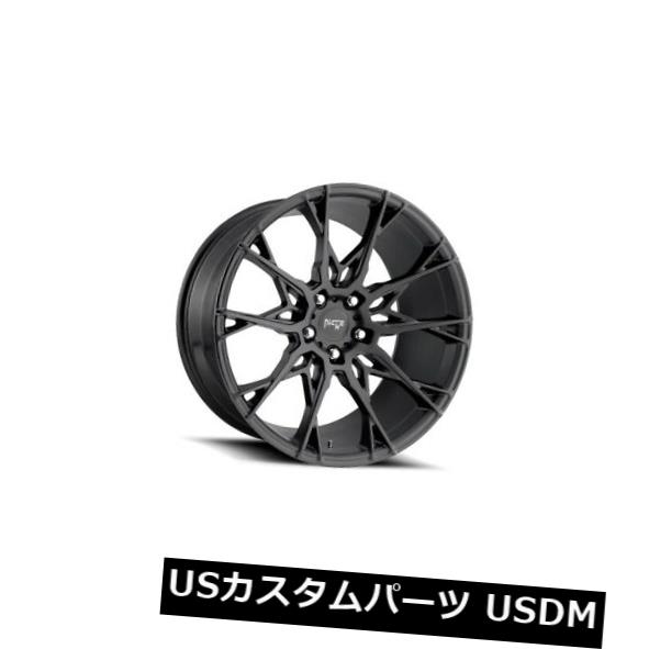 海外輸入ホイール 22x10.5 ET40ニッチM183スタッカート5x120マットブラックリム（4個セット） 22x10.5 ..