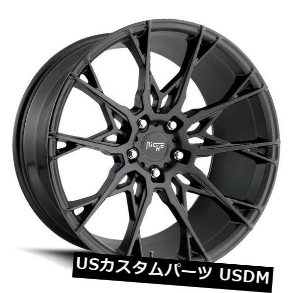 海外輸入ホイール 22x10.5 ET40ニッチM183スタッカート5x120マットブラックホイール（4個セット） 22x1..