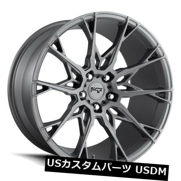 海外輸入ホイール 20x9 ET38ニッチM182スタッカート5x112無煙炭リム（4個セット） 20x9 ET38 Niche M18..