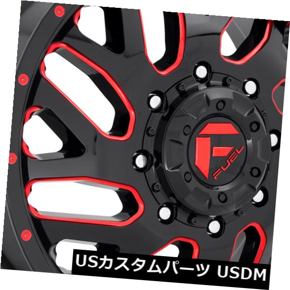 海外輸入ホイール 20x8.25 ET104.8 Fuel D656 Triton 8x165.1 Black w / Candy Red Wheels（4個セット） 20x8.25 ET104.8 Fuel D656 Triton 8x165.1 Black w/Candy Red Wheels (Set of 4)