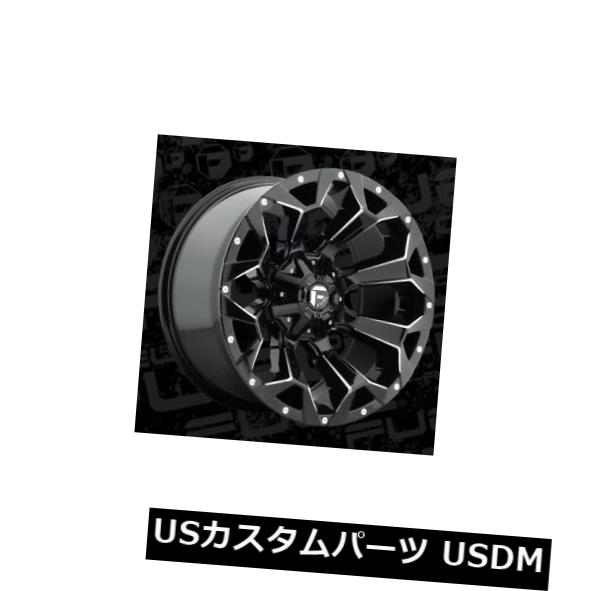 海外輸入ホイール 17x9 ET2 Fuel D576 Assault 6x135 / 6x139.7ブラックミルドホイール（4個セット） 17x9 ET2 Fuel D576 Assault 6x135/6x139.7 Black Milled Wheels (Set of 4)