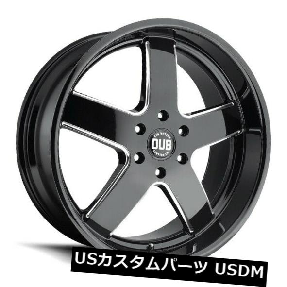 海外輸入ホイール 22x9.5 ET25ダブS223ビッグバラー5x139.7ブラックミルドリム（4個セット） 22x9.5 ET25 Dub S223 Big Baller 5x139.7 Black Milled Rims (Set of 4)