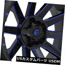 海外輸入ホイール 24x14 ET-75 Fuel D644 Contra 8x165.1 Black w / Candy Blue Wheels(4個セット) 24x14 ET-75 Fuel D644 Contra 8x165.1 Black w/Candy Blue Wheels (Set of 4)(2)