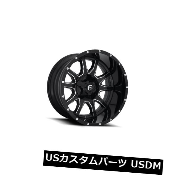 海外輸入ホイール 22x12 Fuel D627 Vandal 5x139.7/5x150 ET-43 Black & Milled Wheels (Set of 4)