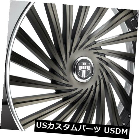 海外輸入ホイール 24x10ダブS241 Daze 5x120.7 / 5x127 ET5ブラックマシニングフェイスリム（4個セット） 24x10 Dub S241 Daze 5x120.7/5x127 ET5 Black Machined Face Rims (Set of 4)