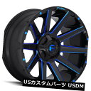 海外輸入ホイール 4 /新しい20x9燃料ホイールD644コントラグロスブラックwキャンディブルーオフロードCA 4/New 20x9 Fuel Wheels ...