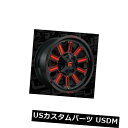 海外輸入ホイール 20x9 Fuel D621 Hardline 5x139.7 / 5x150 ET1 Black w / Candy Red Rims(4個セット) 20x9 Fuel D621 Hardline 5x139.7/5x150 ET1 Black w/Candy Red Rims (Set of 4)(2)