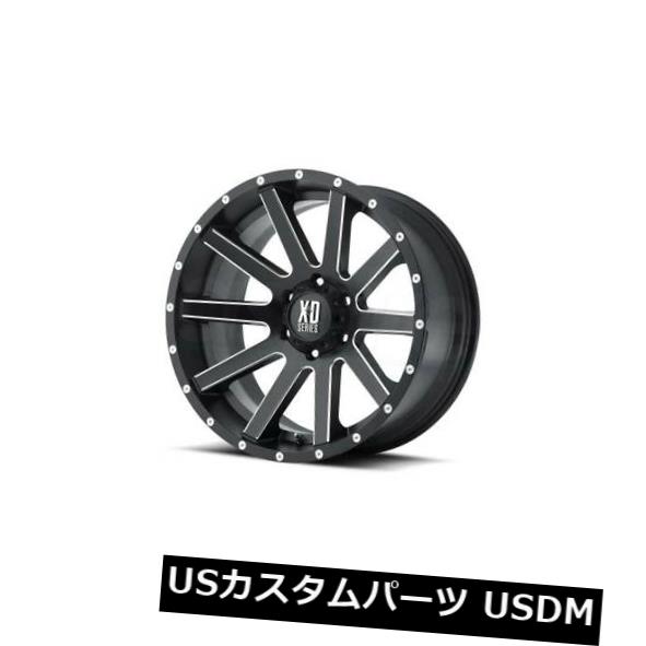 海外輸入ホイール 20x10 XDシリーズby KMCホイールハイスト6x139.7 ET-24ブラックミルドホイール（4個セット） 20x10 XD SERIES BY KMC WHEELS HEIST 6x139.7 ET-24 Black Milled Wheels (Set of 4)