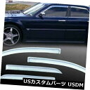 ドアピラー 2005年2006年2007年2008年2009年2010年クライスラー300クロームドアベントバイザーレインガード For 2005 2006 2...