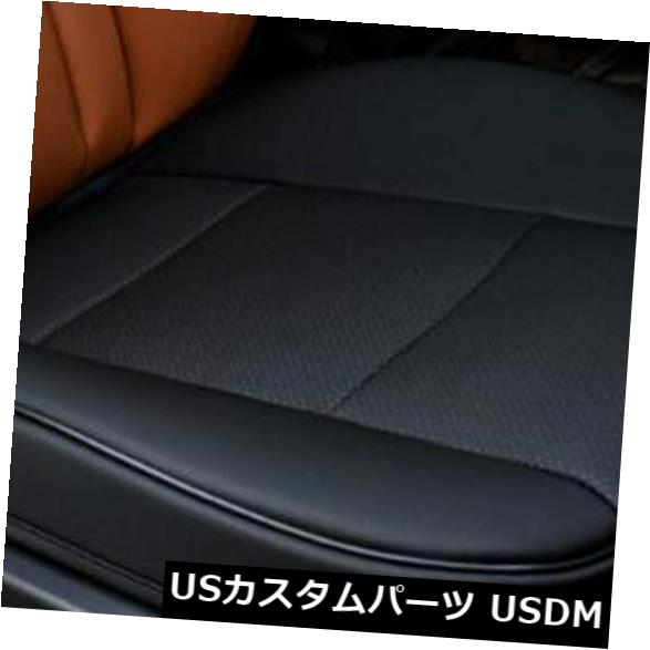 シートカバー ブラックPUレザーカーシートカバー3Dフルカバーフロントシートクッションパッドプロテクター Black PU Leather Car Seat Cover 3D Full Cover Front Seat Cushion Pads Protector