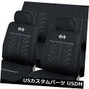 V[gJo[ Ԃ̕ՓIȎԃJ[veN^[̂߂ɐݒtOp^[V[gJo[ Flag Pattern Seat Covers Set for Car Universal Automobile Car Protectors Black
