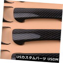 ドアノブ ドアハンドル カーボンファイバースタイルドアハンドルカバートリムフィットマツダフォードエッジマスタングリンカーン Carbon Fiber Style...