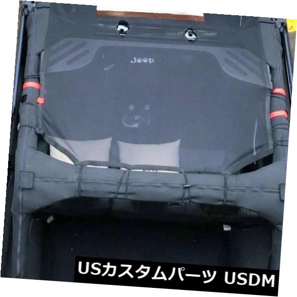 メッシュトップカバー ジープラングラー4ドア2007-2017用米国旗ポリエステルメッシュサンシェードトップカバー USA Flag Polyester Mesh Sun Shade Top Cover For Jeep Wrangler 4 Door 2007-2017