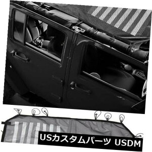 åȥåץС ֤褱꡼ȥåץСå奸ץ󥰥顼JK 2007 - 17 4ɥƹδ Car Sun Shade Screen Top Cover Mesh For Jeep Wrangler Jk 2007-17 4-Door US flag