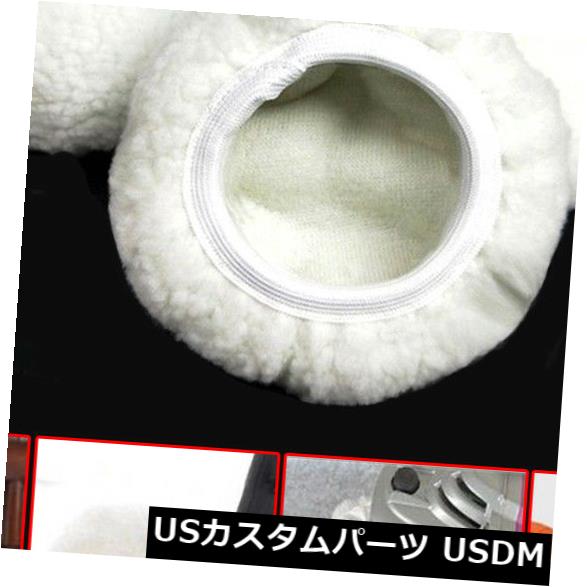 USメッキパーツ 5x -6のための6x / Setの磨くボンネットの緩衝パッドの柔らかいウール車のポリッシャ白..