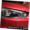 アイライン 08-17ランサーEVOアイリッドカーボンファイバービニールオーバーレイラップJDMヘッドライトプリカット 08-17 Lancer EVO Eye lids Carbon Fiber Vinyl Overlays Wrap JDM Head Light PRECUT