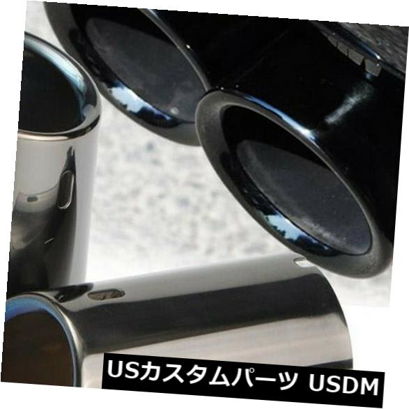 マフラーカッター BMW E90 E92 325i 328i 3シリーズ用のペアチタンブラックカーテールエキゾーストチップパイプ Pair Titanium Black Car Tail Exhaust Tip Pipes For BMW E90 E92 325 328i 3 Series