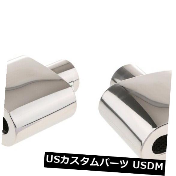 マフラーカッター 2本の車の排気管のテールスロート自動排気チップステンレス修飾シルバー 2pcs Car Exhaust Pipe Tail Throat Auto Exhaust Tip Stainless Modified Silver