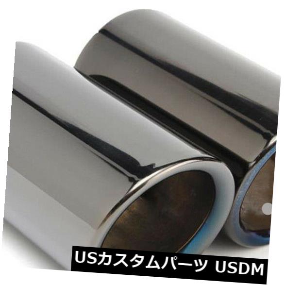 マフラーカッター BMW E90 E92 325i 328i 3シリーズ06-10用2xテールエキゾーストパイプチタンブラック 2x Tail Exhaust Tip Pipes Titanium Black For BMW E90 E92 325 328i 3 Series 06-10