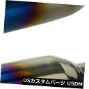 マフラーカッター 2個の青焼け排気デュオレイヤーストレートチップポリッシュドステンレス2.5インチイン4インチアウト 2Pcs Blue Burnt Exhaust Duo Layer Straight Tip Polished Stainless 2.5