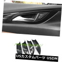 ドア部分カバー ビュイックリーガル2017-2019用4PCSカーボンファイバーインナードアハンドルボウルカバートリム 4PCS Carbon Fiber Inner Door Handle Bowl Cover Trim For Buick Regal 2017-2019(2)
