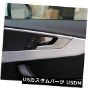 ドア部分カバー アウディA4L 2017用4xリアルシルバーチタンインナードアハンドルボウルカバートリム 4x Real Silver Titanium Inner Door Handle Bowl Cover trim For Audi A4L 2017(2)