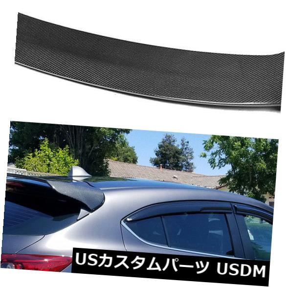 カーボン素材 マツダ3アクセラハッチバック14-17に合うリアルーフスポイラートランクウイングカーボンファイバー Rear Roof Spoiler Trunk Wing Carbon Fiber Fit For Mazda 3 Axela Hatchback 14-17