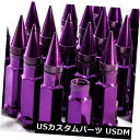 USナット 92mm AodHan XT92 12X1.5スチールパープルスパイクラグナットフィット三菱エボ8 9 10 92mm AodHan XT92 12X1.5 Steel Purple Spiked Lug Nuts Fits Mitubishi Evo 8 9 10